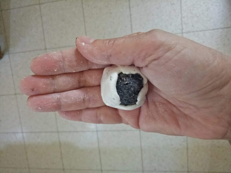 מילוי כופתאות אורז בשומשום שחור