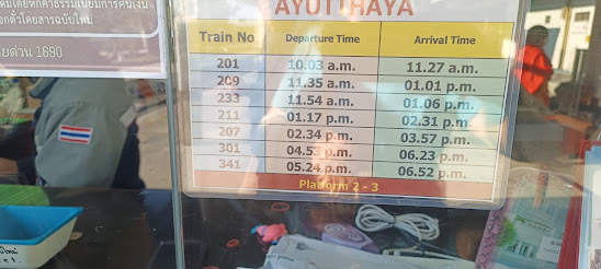 זמני רכבת  מקומית לאיוטהאיה